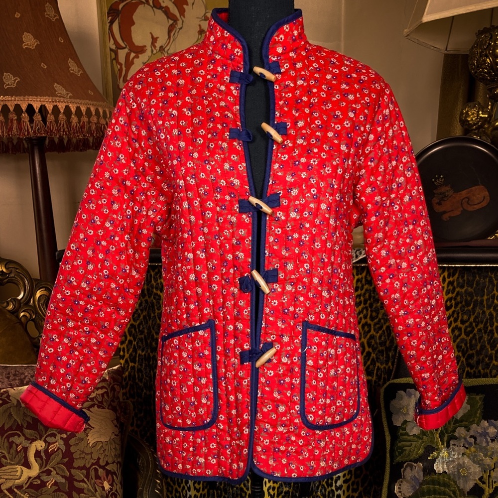 Vintage 70s Calico Quited Jacket 🍯 Prairie Style Small